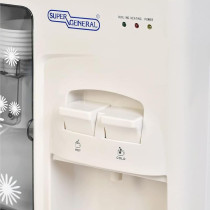 Super General Counter-Top Hot And Cold Water Dispenser, Water-Cooler With Cup-Holder, Instant-Hot-Water, 2 Taps, SGL-1131, White/Grey