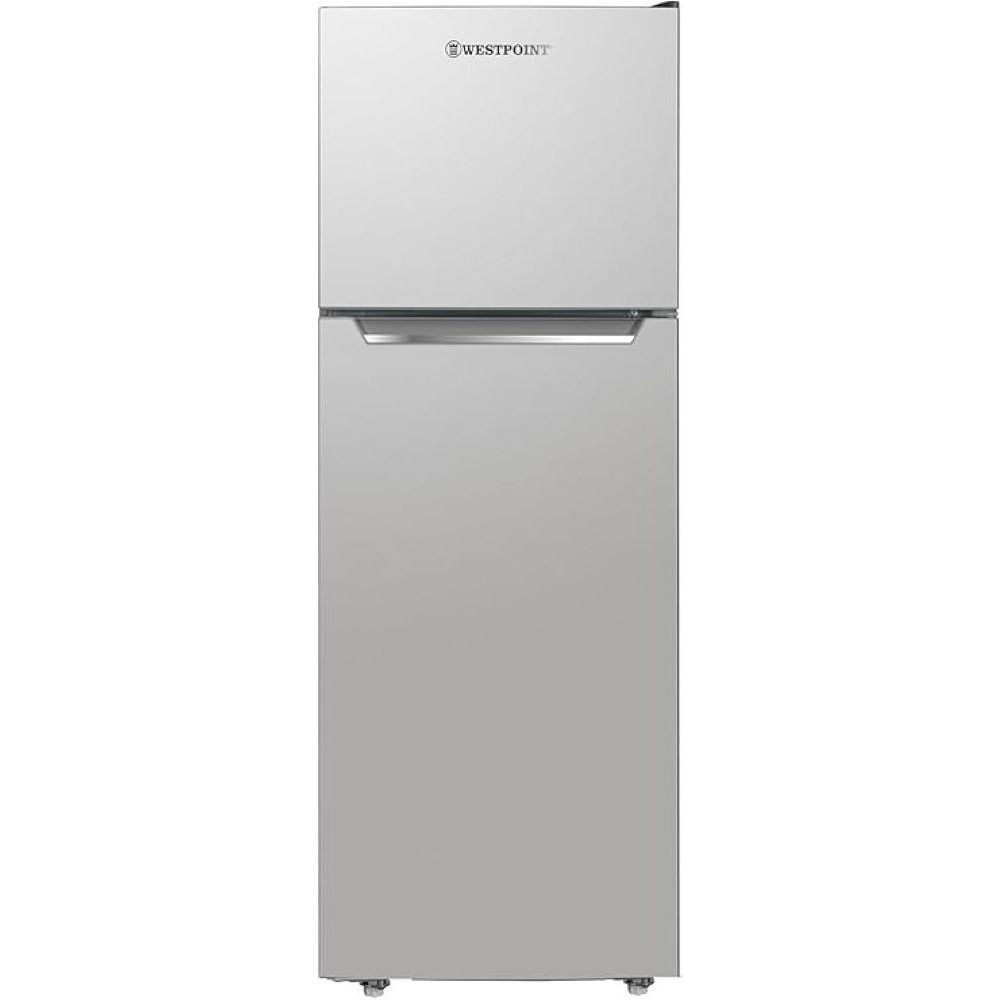 Westpoint 350 Ltr Double Door Refrigerator With No Frost Fridge Freezer,Fresh Zone Compartment,Egg Rack Twister For Ice Built In Condenser, Silver, WNN-3523ERI