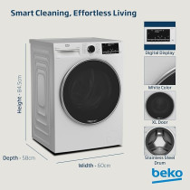 Beko 10 Kg Front Load Washing Machine, 1400 RPM, 15 Programme, White Colour
