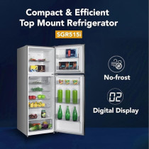 Super General 510 Liters Gross Top Mount Refrigerator, No-Frost, Dual Inverter Compressor, Inox, SGR515i