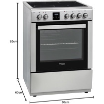 Super General Electric-Cooker, Vitroceramic 4-Burner, Stainless-Steel, Oven, Grill With Rotisserie (Electric), Oven Fan Turbo, 60 x 60 x 85 Cm, SGCV-61DSS