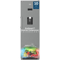 Beko Upright Refrigerator 447 Liters Single Door Titanium Inox Colour, RLNE500DX