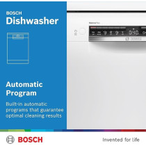 Bosch Series 4, Free-Standing Dishwasher 60 Cm, 14 Place Settings, Home Connect Remote Monitoring And Control, SMS4HMW65M, White