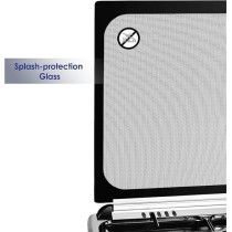 Super General Freestanding Gas-Cooker 4-Burner Full-Safety, Stainless-Steel Cooker, Gas Oven With Rotisserie, Automatic Ignition, Silver, 60 x 60 x 85 Cm, SGC-6470-MSFS