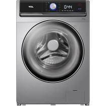 TCL 8 Kg Front Load Washing Machine, 1400 RPM, BLDC Inverter Motor, 16 Programs, Drum Clean, Delay Start, Memory Function, Child Safety Lock, Honeycomb Drum, Silver, P808FLS