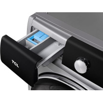 TCL 8 Kg Front Load Washing Machine, 1400 RPM, BLDC Inverter Motor, 16 Programs, Drum Clean, Delay Start, Memory Function, Child Safety Lock, Honeycomb Drum, Silver, P808FLS