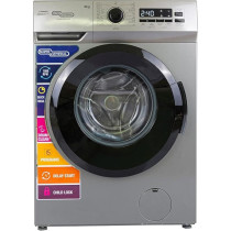 Super General 6 Kg Front Load Washing Machine, 1000 RPM, 15 Wash Programs, Quick Wash, Delay Start, Drum Clean, Child Lock, LED Display, Silver, SGW6250NLEDS