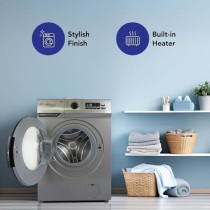 Super General 6 Kg Front Load Washing Machine, 1000 RPM, 15 Wash Programs, Quick Wash, Delay Start, Drum Clean, Child Lock, LED Display, Silver, SGW6250NLEDS