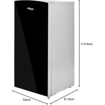 Super General 170 Liters Gross Volume Compact Design-Refrigerator, Black, Beverage-Fridge With Mirrored Door, Freezer-Box, SGR186