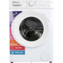 Super General 7.5Kg Front Load Washing Machine, 1200 RPM, Inverter Motor, Quick Wash, Steam Wash, One-Touch Wash, Child Lock, LED Display, Energy Efficient, SGW7560INV