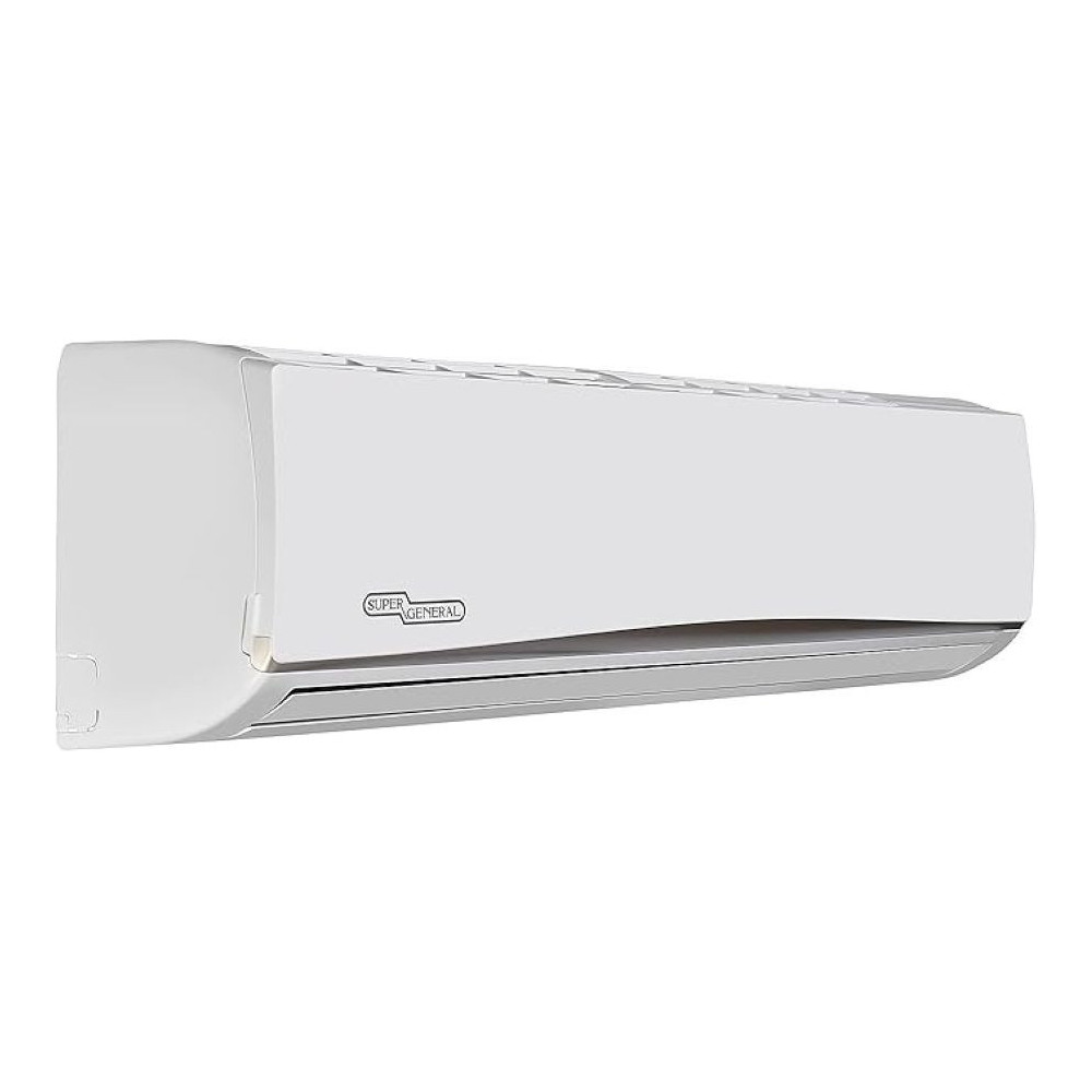 Super General 2.5 Ton Split Air Conditioner, 30000 BTU, Rotary Compressor, Auto Restart, Gold Fin, 4-Way Swing, SGS-315-GE, White