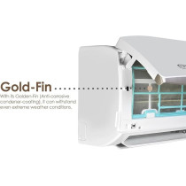 Super General 2.5 Ton Split Air Conditioner, 30000 BTU, Rotary Compressor, Auto Restart, Gold Fin, 4-Way Swing, SGS-315-GE, White