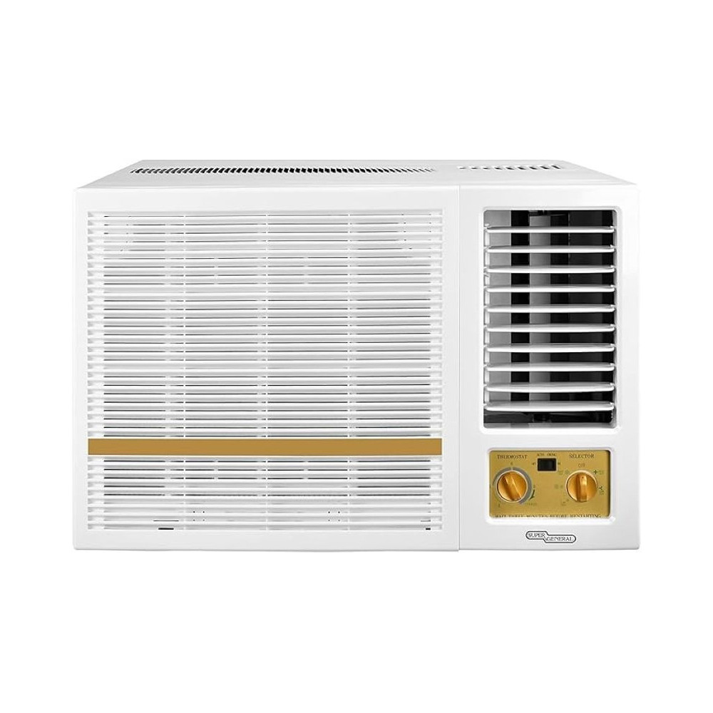 Super General 1.5 Ton Window Air Conditioner, 18000 BTU, Rotary Compressor, SGA-19-41HE, White