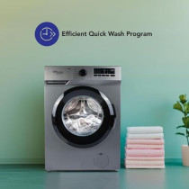 Super General 8 Kg Front-Load Washing Machine With Inverter Motor, 1400 RPM, Energy-Saving, Silver, 23 Programs, SGW8250NLEDS