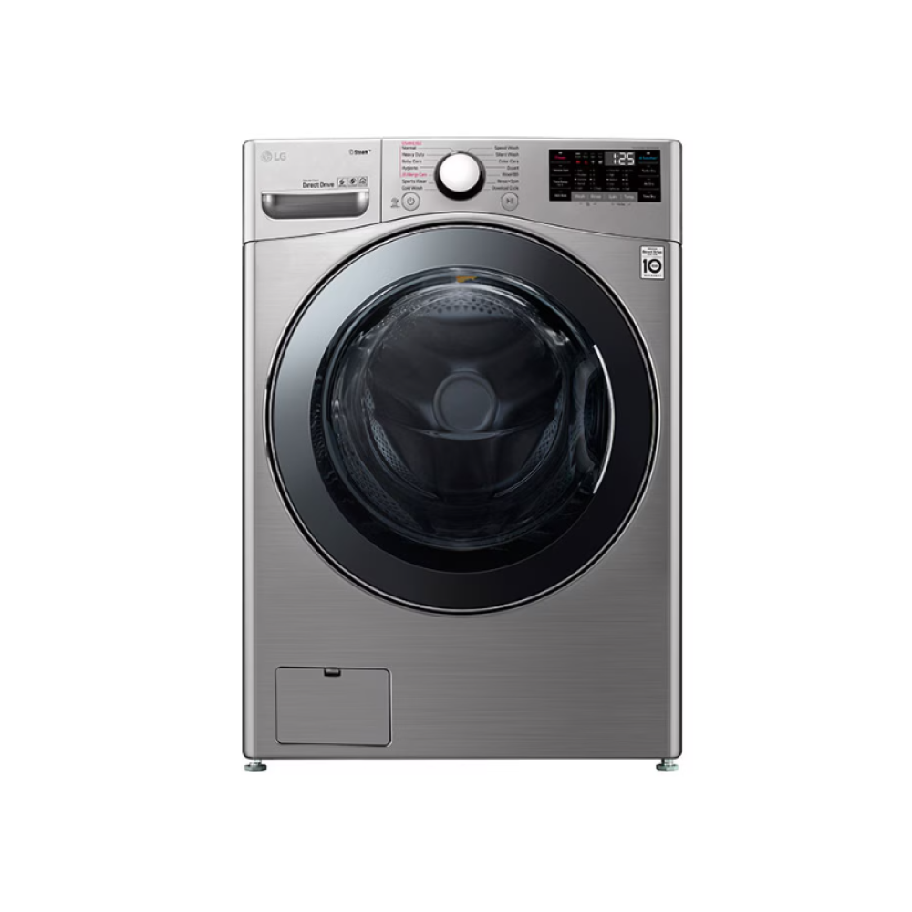 LG Thinq Wifi AI DD Motor 1100 RPM Front Load Washing Machine, 24 Kg Capacity, Stainless Silver