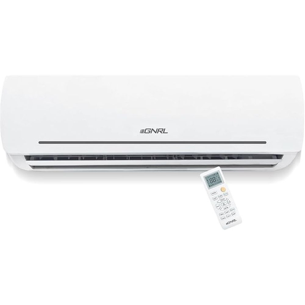 Egnrl Split AC 12000 BTU T1, Rotary, R410a, EG12K With 3M Pipe Kit, Golden Fin, White