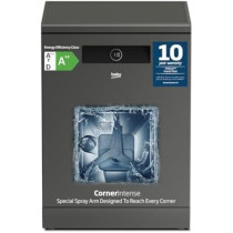 Beko Freestanding Dishwasher 15 Place Settings, 11 Programs, 3 Racks, A++ Energy Rating, Quiet Operation, Manhattan Grey, BDEN38533GC