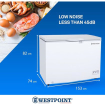 Westpoint, 435 Liters Chest Freezer, Built In Condenser, Led Light, Lock And Key, White Pcm Inner Liner, White, WBXN-5519EGL