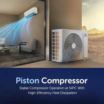 Gree 2.0 Ton Split Air Conditioner With Piston Compressor Lomo-P25C3 R410A 3D Air Flow Turbo Mode, I-Feel Function, Gold Fin