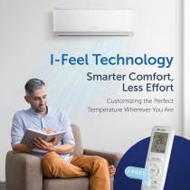 Gree 3.0 Ton Split Air Conditioner With Scroll Compressor Lomo-S36C3 R410A 3D Air Flow Turbo Mode I-Feel Function Gold Fin