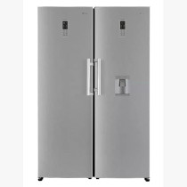 LG 708 Liter Fridge And Freezer No Frost Twins Cooling System With Water Dispenser Inverter Compressor Platinum Colour Silver Model - GCB414ELFM/GC-F411ELDM