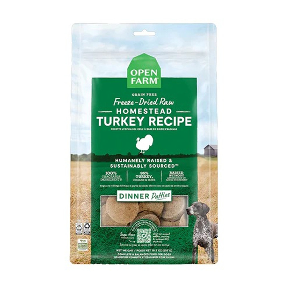 Open Farm 297G Freeze Dried Raw Homestead Turkey Patties Dry Dog Food