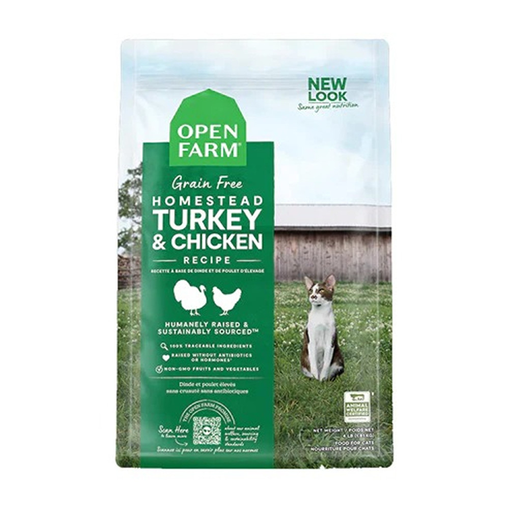 Open Farm 91G Grain Free Homestead Turkey And Chicken Dry Cat Food