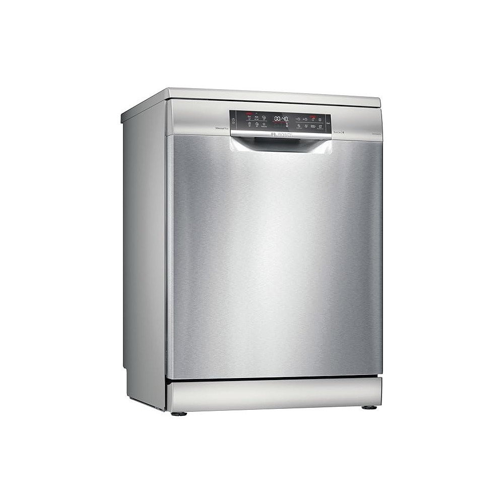 Bosch Series 6 Free-Standing Dishwasher, 13 Place Settings, Remote Start, HygienePlus 60 Cm, Brushed Steel Anti-Fingerprint, SMS6EMI65M
