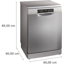 Bosch Series 6 Free-Standing Dishwasher, 13 Place Settings, Remote Start, HygienePlus 60 Cm, Brushed Steel Anti-Fingerprint, SMS6EMI65M