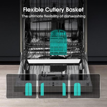 Hisense Dishwasher Stainless Steel 8 Programs With 15 Place Settings Three Baskets Colour Silver