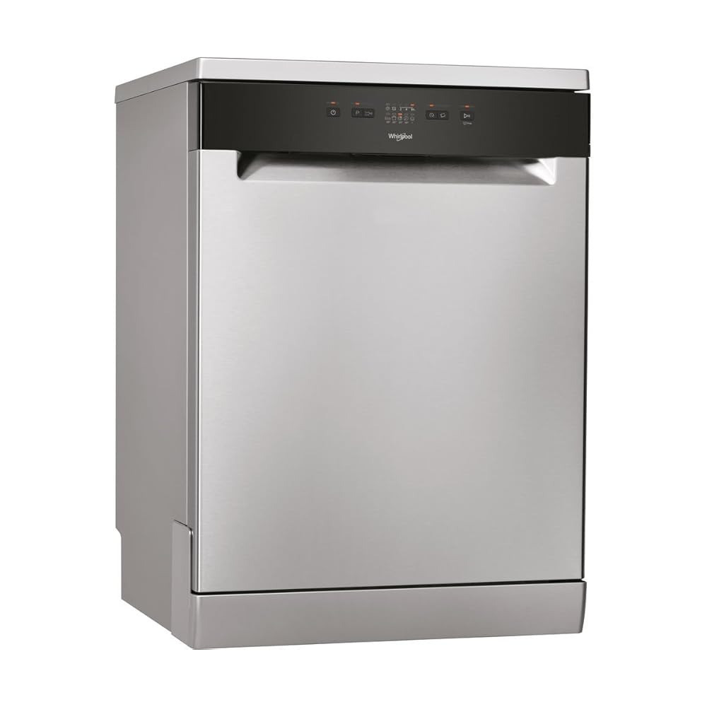 Whirlpool Freestanding Dishwasher Stainless Steel, 8 Hours Delay Timer, 13 Place Settings, Half Load Mechanical And Electronic Control, 5 Programs, Energy Class A+, Water Consumption 11 Litres, WFE2B19XUK