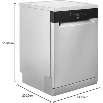 Whirlpool Freestanding Dishwasher Stainless Steel, 8 Hours Delay Timer, 13 Place Settings, Half Load Mechanical And Electronic Control, 5 Programs, Energy Class A+, Water Consumption 11 Litres, WFE2B19XUK