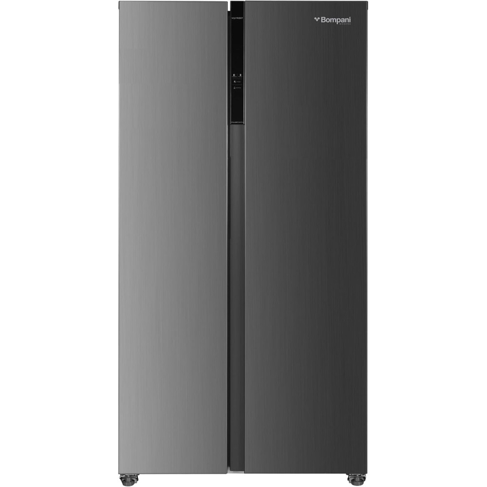 Bompani 472L Gross And 436L Net Capacity Side By Side Refrigerator-Freezer With No-Frost Technology, Electronic Temperature Control, Recessed Handle, R600A Refrigerant, BR800, Inox