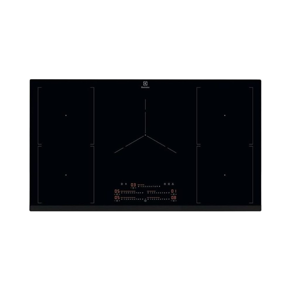 Electrolux 90Cm Built-In Induction Hob With 5 Cooking Zones, Bridge Function, Powerboost, Hob2Hood, Heat Memory And Smooth Easy To Clean Glass Surface, Black, EIV94550