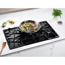 Electrolux 90Cm Built-In Gas Ceramic Hob With 5 Burners, Touch Controls With The Bright LED Light, Residual Heating Indicator And Hob Safety, Pelican 9 Steps Controls, Black, KGV9539IK