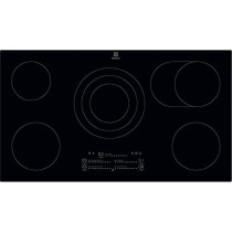 Electrolux 90Cm Built-In Ceramic Hob, Radiant Hob With 5 Cooking Zones, Flexible Cooking Zone Function, Hob2Hood And Smooth Easy To Clean Glass Surface, Black, ERR9577CK