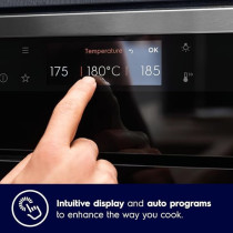 Electrolux Built-In 90 x 60 Cm Multi-Function Electric Oven With Air Fryer Function, Oven Cavity With 4 Baking Levels, Cooking/Defrost/Hot Air Grilling/Slow Cooking/Steam Bake/Turbo Grilling, EVE916SE
