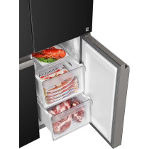 Haier Side by Side French Door 4 Doors Refrigerator Fridge Sorted Storage Natural Freshness Humidity Zone (HCS) Twin Inverter Technology My Zone Gross Capacity 700L Black, Model HRF-700BG