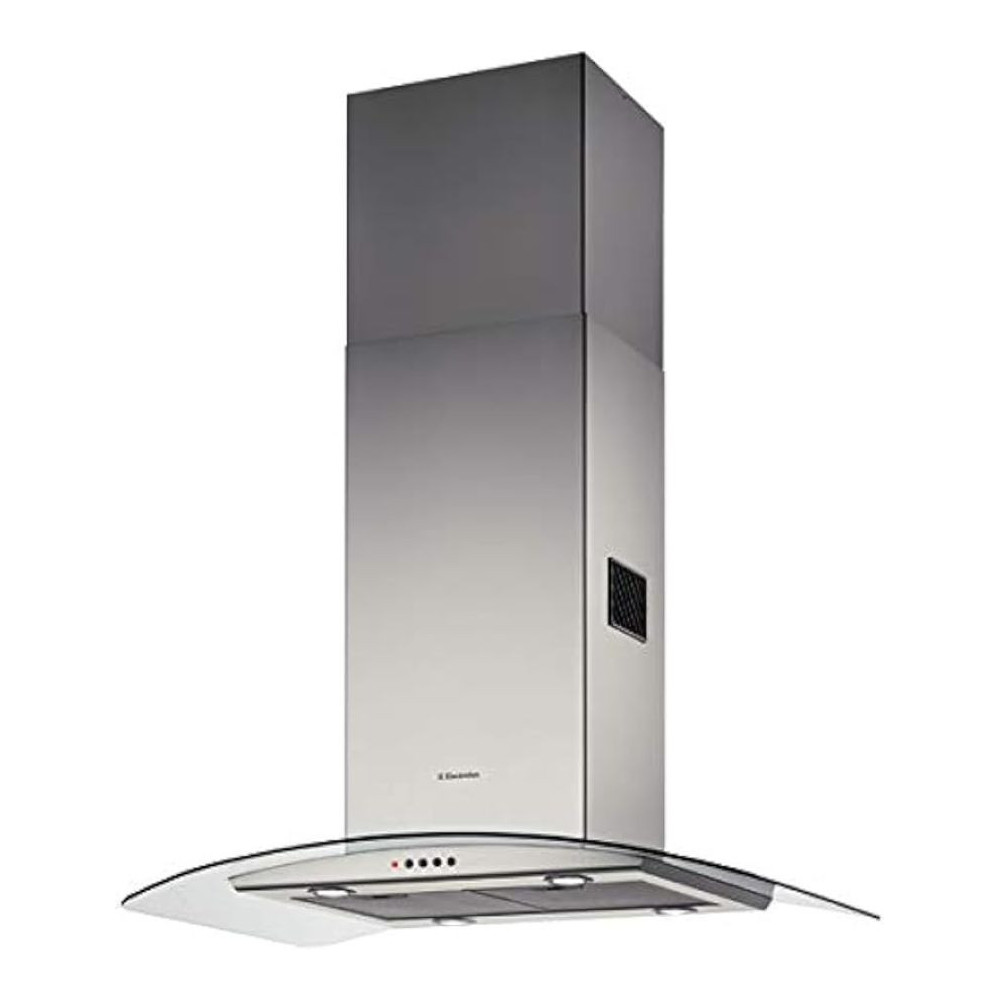 Electrolux 90Cm Island Hood With Powerful Hood Motor Push Button Controls With 3 Speeds, 4 LED Spotlights, Stainless Steel And Glass, Hood Motor Clears The Air Quickly And Efficiently, LFI519X