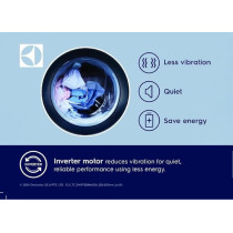 Electrolux 7Kg Bldc Inverter Motor Washing Machine, 1200Rpm, 15 Programs, Fully Automatic Freestanding Washer, 5 Star Energy Efficiency, LED Indicator, Hygiene Care And Tub Clean, Dark Grey, EWF7028M6GA