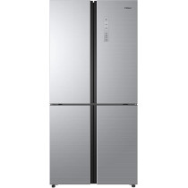 Haier Side by Side French Door 4 Doors Refrigerator Fridge Twin Inverter Technology Total No Frost T-ABT Sterilization HCS Fresh Drawer Zone Gross Capacity 595L Colour Silver, HRF-595SGI