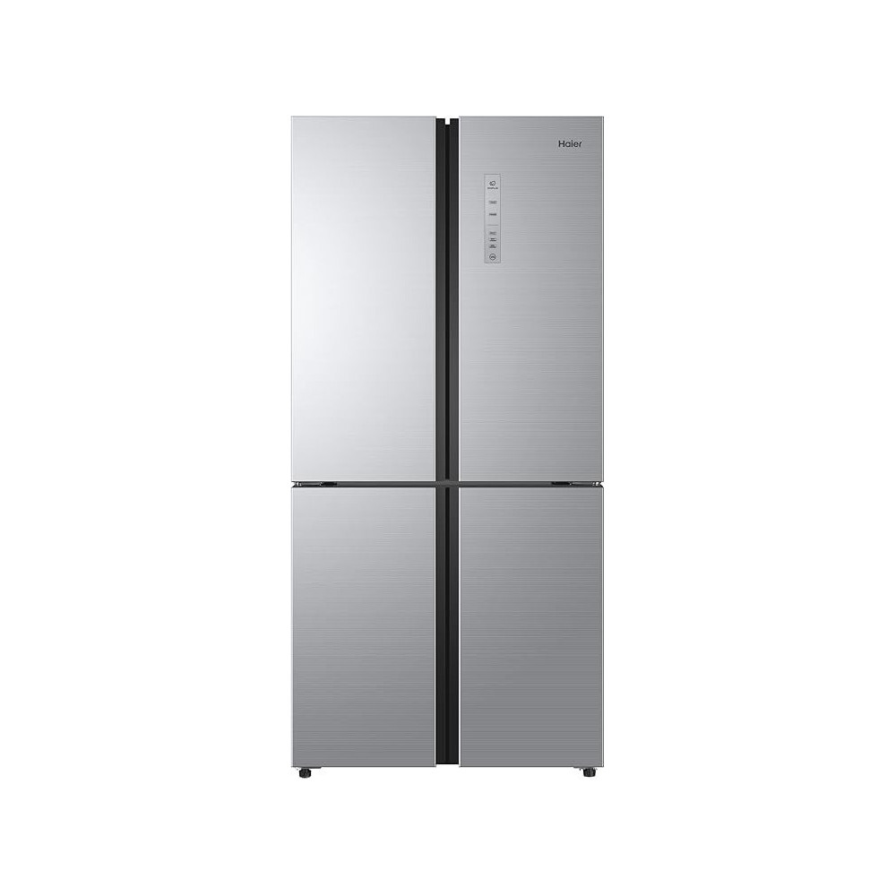 Haier Side by Side French Door 4 Doors Refrigerator Fridge Twin Inverter Technology Total No Frost T-ABT Sterilization HCS Fresh Drawer Zone Gross Capacity 595L Colour Silver, HRF-595SGI
