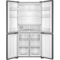 Haier Side by Side French Door 4 Doors Refrigerator Fridge Twin Inverter Technology Total No Frost T-ABT Sterilization HCS Fresh Drawer Zone Gross Capacity 595L Colour Silver, HRF-595SGI