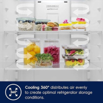 Electrolux Top Mount Refrigerator 341L Net Capacity, Ai Autosense 2 Door Top Freezer Fridge, Low Energy Consumption With Inverter Compressor, No Frost Fridge With Low Noise And Deodorizer, ETM3400L-S