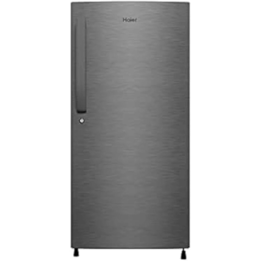 Haier Single Door Refrigerator Fridge Diamond Edge Technology 1-Hour Freezing Technology Toughened Glass Gross Capacity 240L Brushline Silver Model HRD-2406BS