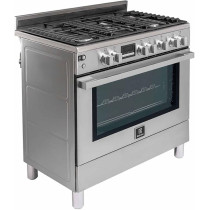 Electrolux 90 x 60Cm Freestanding Cooker, Full Gas Cooking Range With 5 Burners, Cast Iron Pan Support, 127L Oven With Fan, Turnspit, Automatic Ignition And Thermocouple Safety, Stainless Steel, EKG9241Z7X