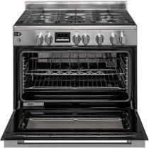 Electrolux 90 x 60Cm Freestanding Cooker, Full Gas Cooking Range With 5 Burners, Cast Iron Pan Support, 127L Oven With Fan, Turnspit, Automatic Ignition And Thermocouple Safety, Stainless Steel, EKG9241Z7X