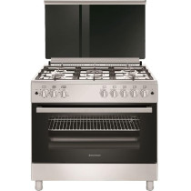 Westpoint Stainless Steel 5 Gas Burner Full Safety Freestanding Cooking Range (90 x 60Cm), Grill Function, Timer Function, Cast Iron Support, Double Glass Oven Door, Auto Ignition, WCLR-9650G0CIID