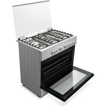 Haier Gas Cooking Range 5 Burners Freestanding Oven Capacity 104L Safe Convenient Flame Failure Device Removeable Glass Dual Convection Fan 90 x 60 Cm Color Stainless Steel, HCR9060GT2