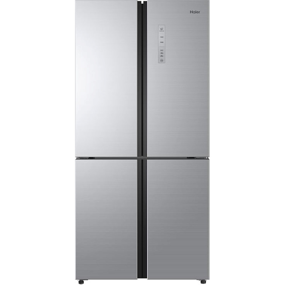 Haier Side by Side French Door 4 Doors Refrigerator Fridge Twin Inverter Technology Total No Frost T-ABT Sterilization HCS Fresh Drawer Zone Gross Capacity 595L Colour Silver, HRF-595SGI